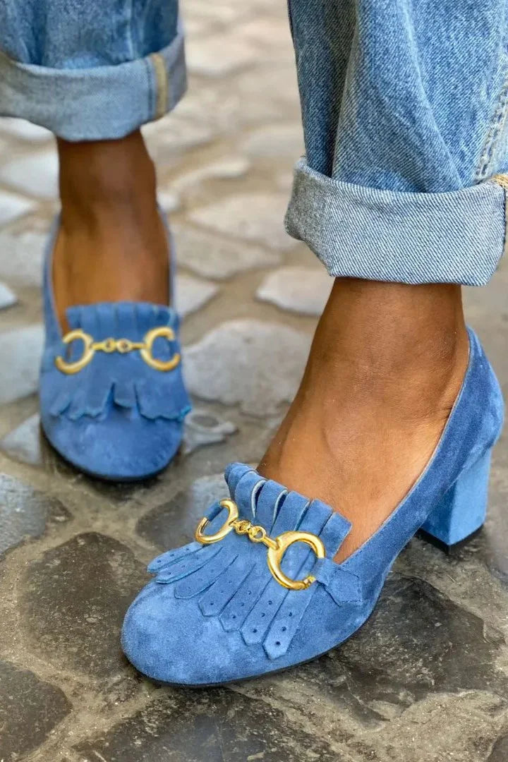 BELMONTE MILANO | DÉCOLLETÉ CON DETTAGLIO FRANGIA E FIBBIA ORO