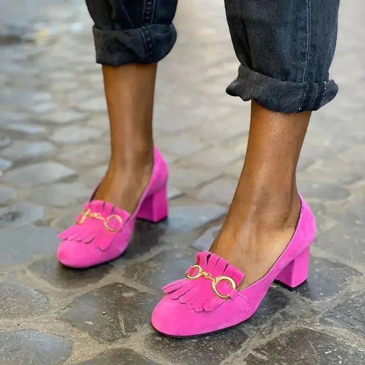 BELMONTE MILANO | DÉCOLLETÉ CON DETTAGLIO FRANGIA E FIBBIA ORO